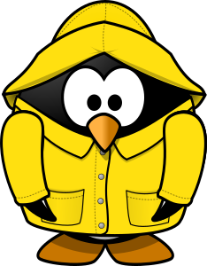 openclipart圖庫：Penguin in the rain