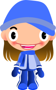 openclipart圖庫：Talking Girl in Warm Sports Clothes