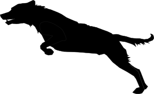 openclipart圖庫：Jumping Dog Silhouette