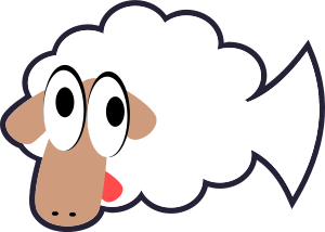 openclipart圖庫：White Stupid & Cute Cartoon Fish Sheep