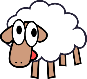 openclipart圖庫：White Stupid & Cute Cartoon Sheep