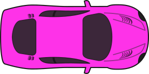 openclipart圖庫：Pink Racing Car (Top View)