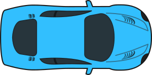 openclipart圖庫：Blue Racing Car (Top View)