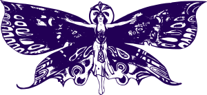 openclipart圖庫：Flying Butterfly Woman