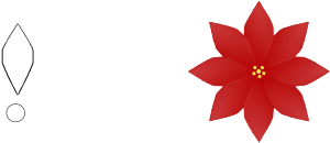 openclipart圖庫：Flower Poinsettia 8 leaf Template