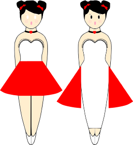 openclipart圖庫：Ballerina Pencil Pals red outfits