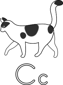 openclipart圖庫：Letter C for Cat for coloring