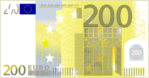 openclipart圖庫：200 Euro Note