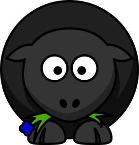 openclipart圖庫：Cartoon Black Sheep