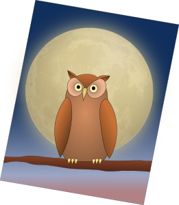 openclipart圖庫：The Owl and The Moon