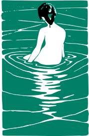 openclipart圖庫：Lady in an Onsen with Background Removed