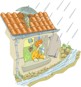 openclipart圖庫：Maison fuite - leaky house