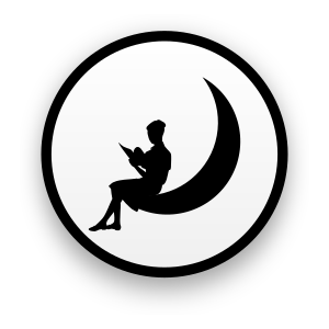 openclipart圖庫：Girl on the moon emblem