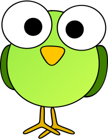 openclipart圖庫：Green googley-eye bird