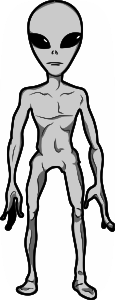 openclipart圖庫：Grey Alien Humanoid
