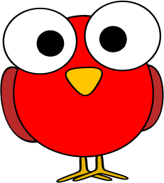 openclipart圖庫：Red googley-eye bird