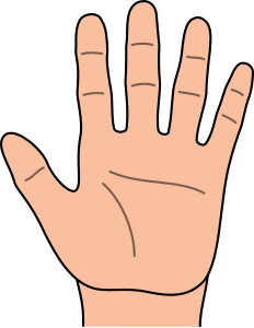 openclipart圖庫：Hand Open Heavy Outline