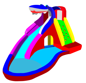openclipart圖庫：Bouncy Castle - Water Slide - Pool
