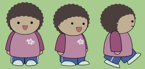 openclipart圖庫：Comic character from 3 angles