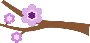 openclipart圖庫：Purple Flower Longer branch
