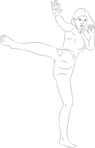 openclipart圖庫：Lady Kicking