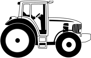 openclipart圖庫：Farm tractor b&w