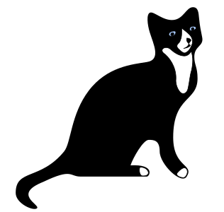 openclipart圖庫：snowshoe cat silhouette