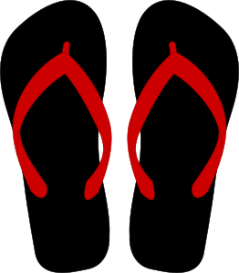 openclipart圖庫：Flipflops Black and Red