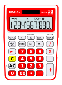 openclipart圖庫：Calculator 10 digits solar