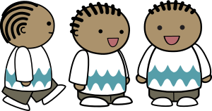openclipart圖庫：Three views of a comic character