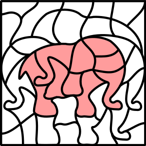 openclipart圖庫：puzzle picture elefant