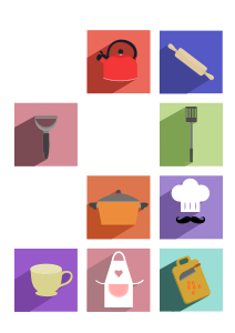 openclipart圖庫：Cooking Utensils Long Shadow Icons
