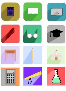 openclipart圖庫：Education Long Shadow Design