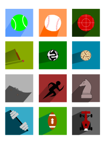openclipart圖庫：Sports Long Shadow Icons