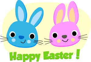 openclipart圖庫：Happy Easter - Rabbits