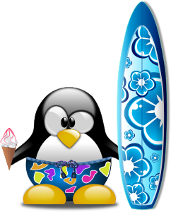 openclipart圖庫：Tux the Surfer