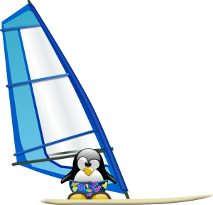 openclipart圖庫：Tux Sailing