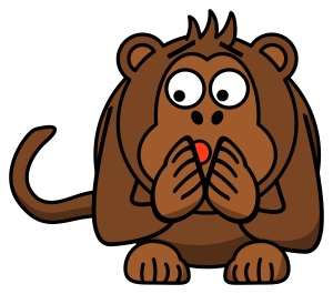 openclipart圖庫：scared monkey