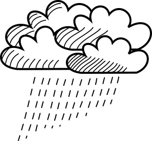openclipart圖庫：Rainy Stick Figure Cloud Cluster