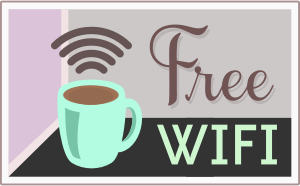 openclipart圖庫：Free WiFi and Coffee Sign