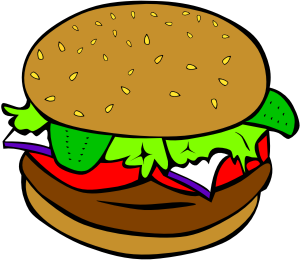 openclipart圖庫：Fast Food, Lunch-Dinner, Hamburger no cheese