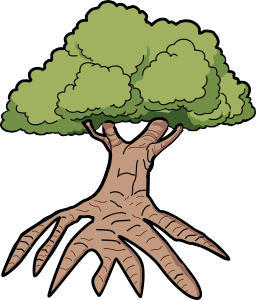 openclipart圖庫：Tree With Long Roots
