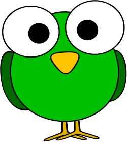 openclipart圖庫：Green googly-eye bird