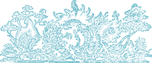 openclipart圖庫：Ornamental waves and trees