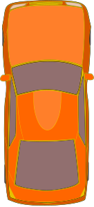 Clipart - Orange Car (Top View)