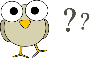 openclipart圖庫：Grey bird with question marks