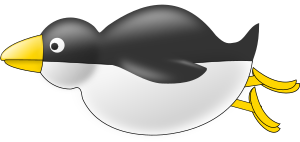 openclipart圖庫：Tux Swims