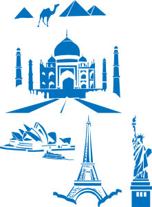 openclipart圖庫：world landmarks 