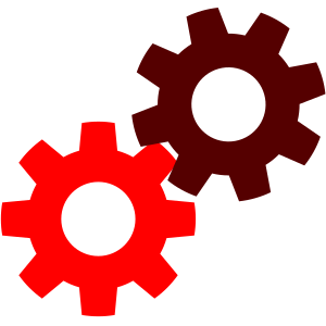 openclipart圖庫：Gears in red