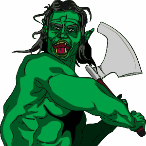 openclipart圖庫：Fantasy Orc Swinging Axe